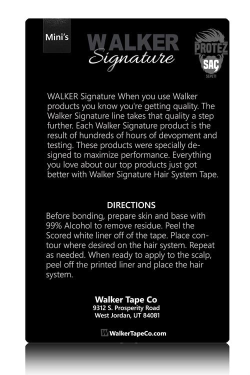 Walker Signature Tape Mini's Protez Saç Bandı 3/4″ x 3″ (1,90 x 7,62 cm) 72 Adet